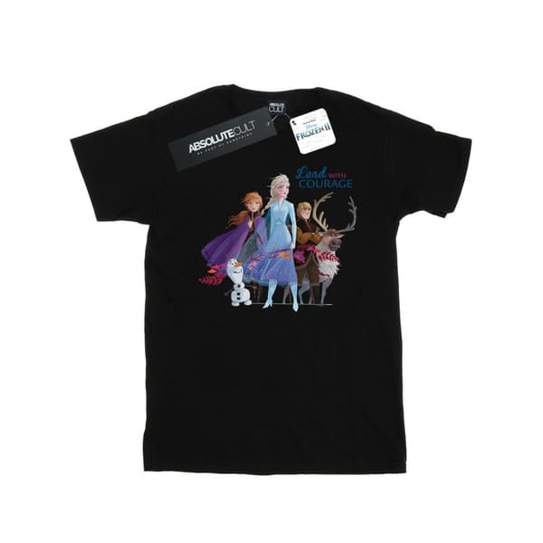 Disney Womens/Ladies Frozen 2 Lead With Courage Cotton Boyfriend T-Shirt Black S