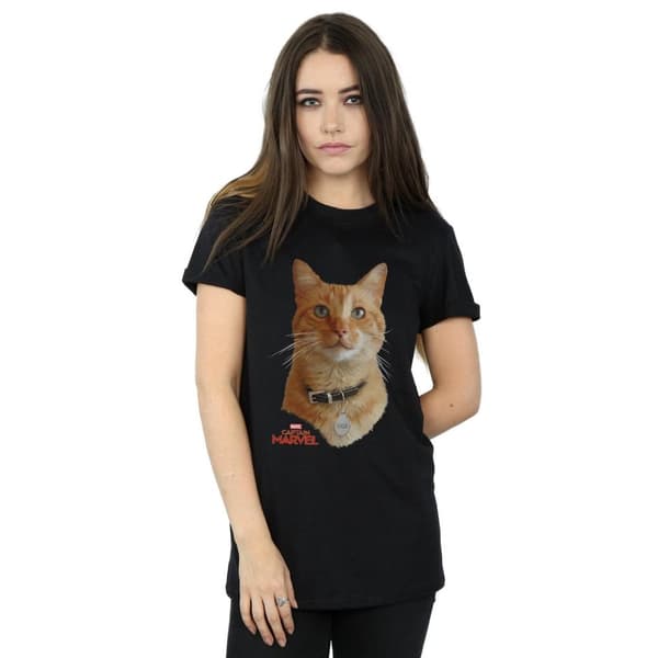 Marvel Womens/Ladies Captain Marvel Goose Photo Cotton Boyfriend T-Shirt