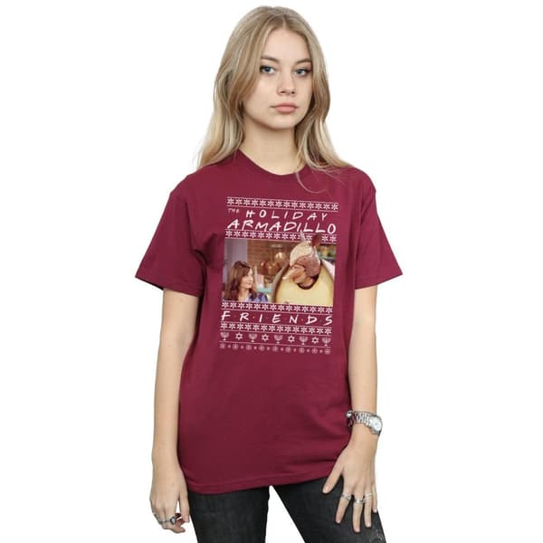 Friends Womens/Ladies Fair Isle Holiday Armadillo Cotton Boyfriend T-Shirt