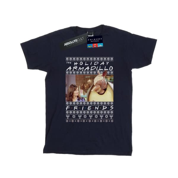 Friends Dam/Tjej Fair Isle Holiday Armadillo Boyfriend T-shirt i bomull