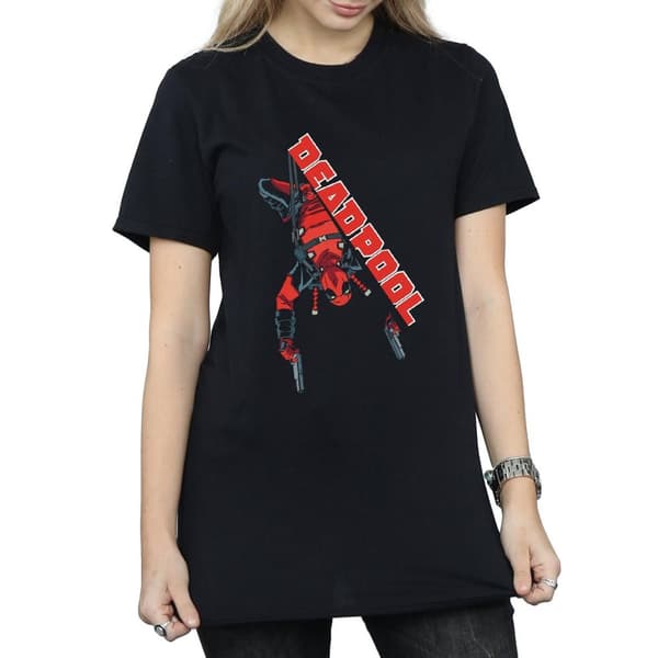 Marvel Womens/Ladies Deadpool Hang Split Cotton Boyfriend T-Shirt