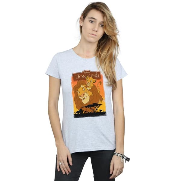 Disney Womens/Ladies The Lion King Simba And Mufasa Cotton T-Shirt