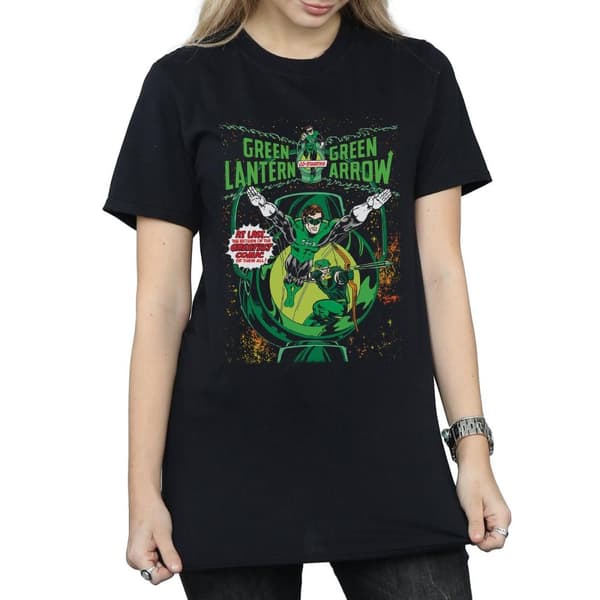 DC Comics Womens/Ladies Green Lantern Arrow Cover Cotton Boyfriend T-Shirt