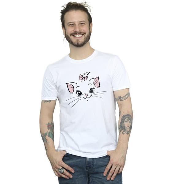 Disney Mens Classics Marie Face Pocket T-Shirt