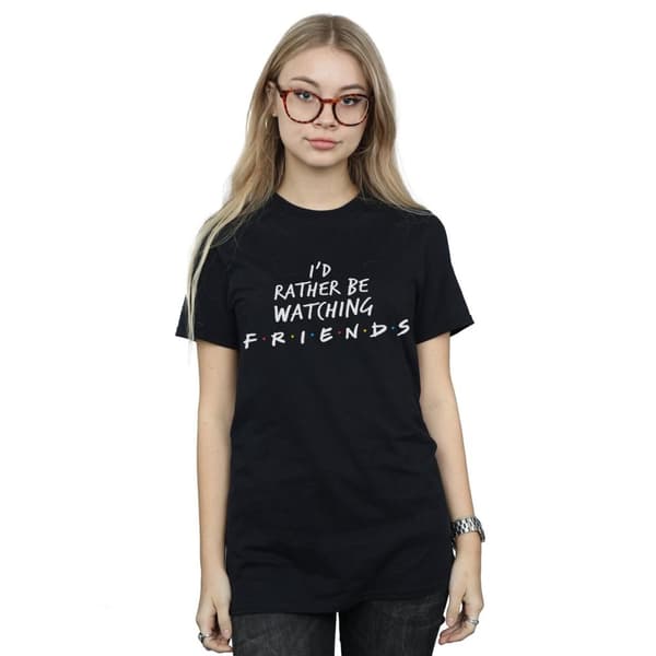 Friends Womens/Ladies Rather Be Watching Cotton Boyfriend T-Shirt