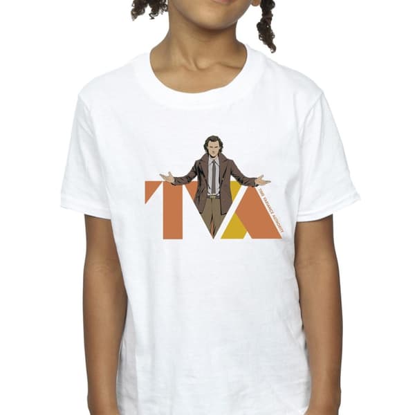 Marvel T-shirt i bomull med Loki TVA Pose för flickor