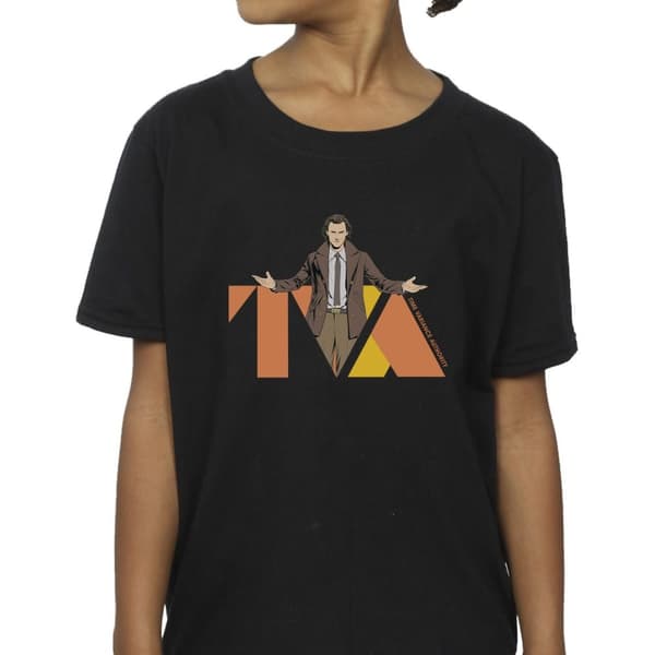 Marvel T-shirt i bomull med Loki TVA Pose för flickor