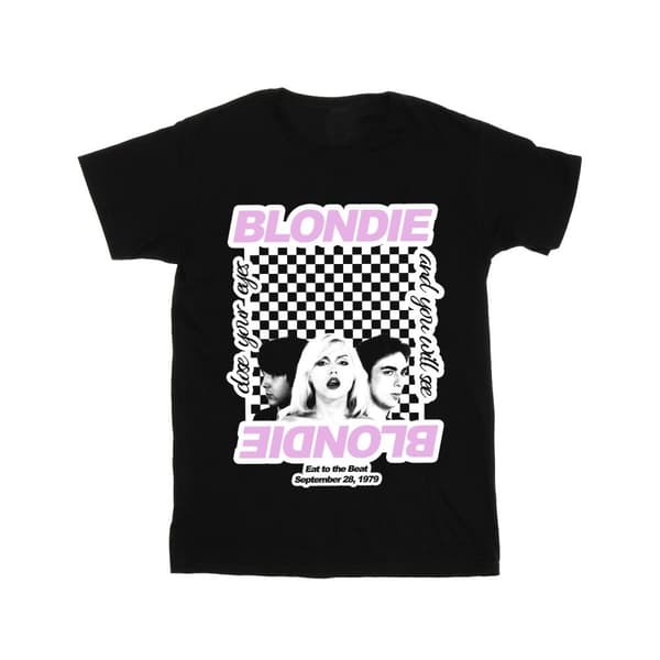 Blondie Dam/Tjej Rutig Eat To The Beat Bomull Boyfriend T-shirt
