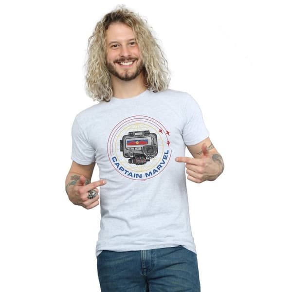 Marvel Mens Captain Marvel Pager T-Shirt