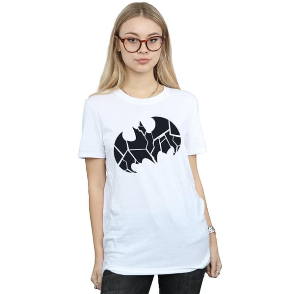 DC Comics Womens/Ladies Batman One Colour Shield Cotton Boyfriend T-Shirt