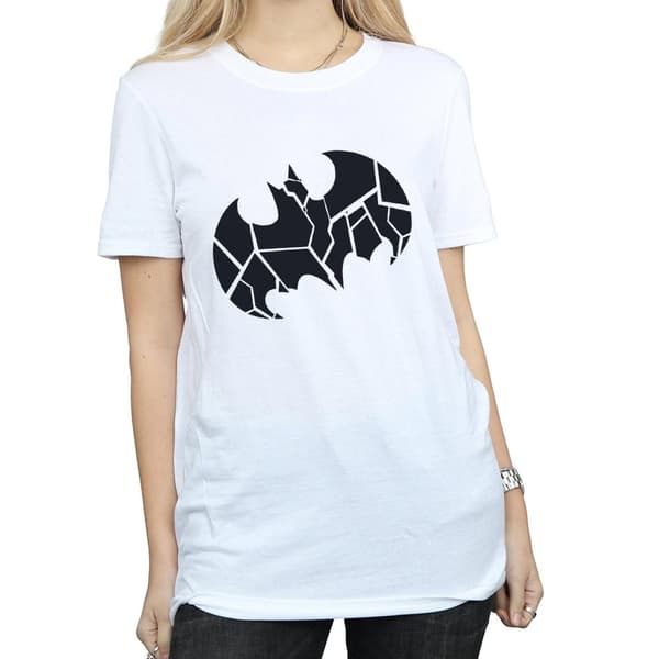 DC Comics Womens/Ladies Batman One Colour Shield Cotton Boyfriend T-Shirt