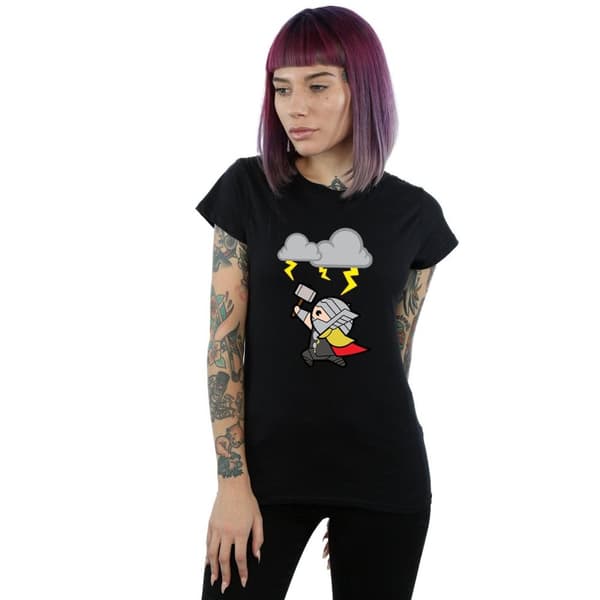 Marvel Dam/Tjej Kawaii Thor God Of Thunder - T-shirt i bomull