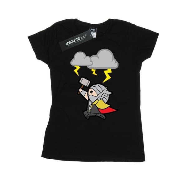 Marvel Dam/Tjej Kawaii Thor God Of Thunder - T-shirt i bomull
