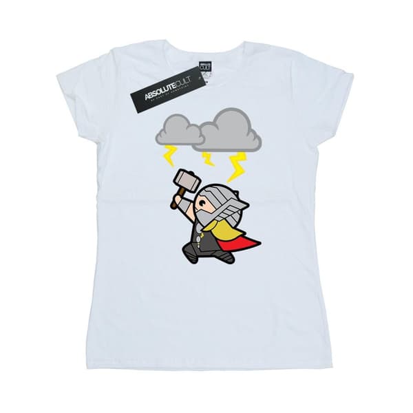 Marvel Dam/Tjej Kawaii Thor God Of Thunder - T-shirt i bomull