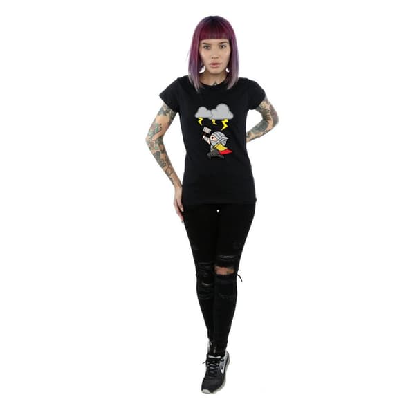 Marvel Dam/Tjej Kawaii Thor God Of Thunder - T-shirt i bomull