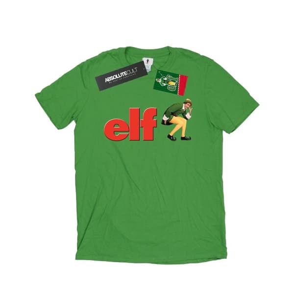 Elf Dam/dam Crouching Logo Boyfriend T-shirt i bomull
