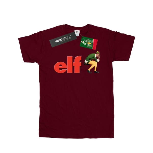 Elf Dam/dam Crouching Logo Boyfriend T-shirt i bomull