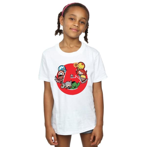 Marvel Girls Kawaii Avengers Ready Steady War T-shirt i bomull