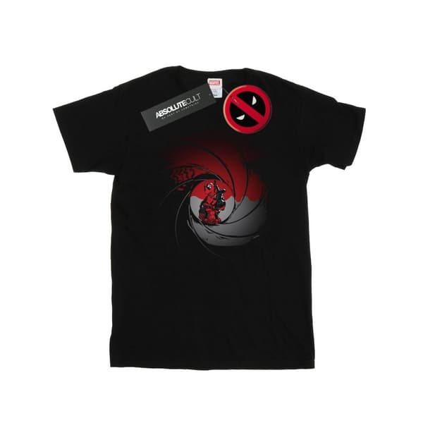 Marvel Dam/Tjej Deadpool Gun Barrel Boyfriend T-shirt i bomull Black XL