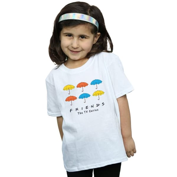 Friends Girls Coloured Umbrellas Cotton T-Shirt