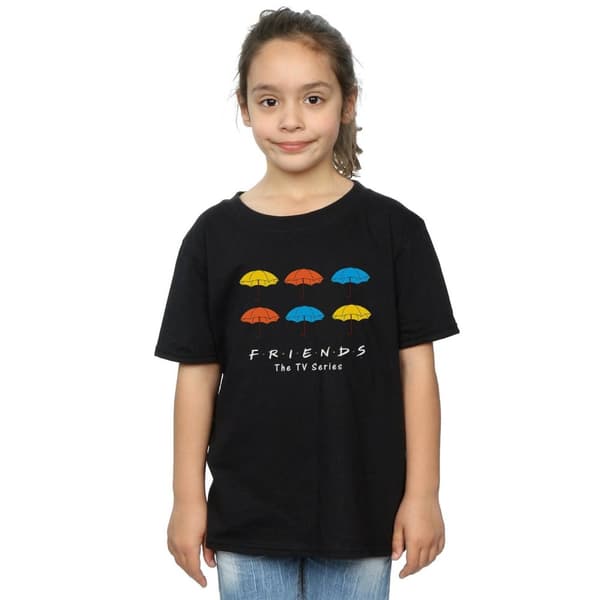 Friends Girls Coloured Umbrellas Cotton T-Shirt