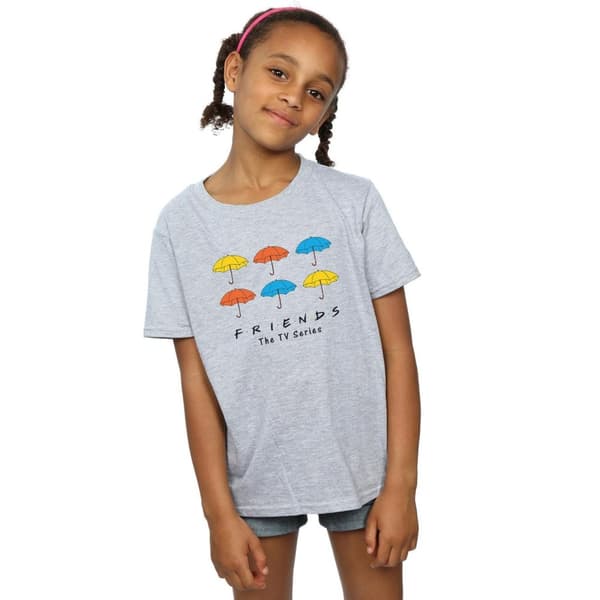 Friends Girls Coloured Umbrellas Cotton T-Shirt