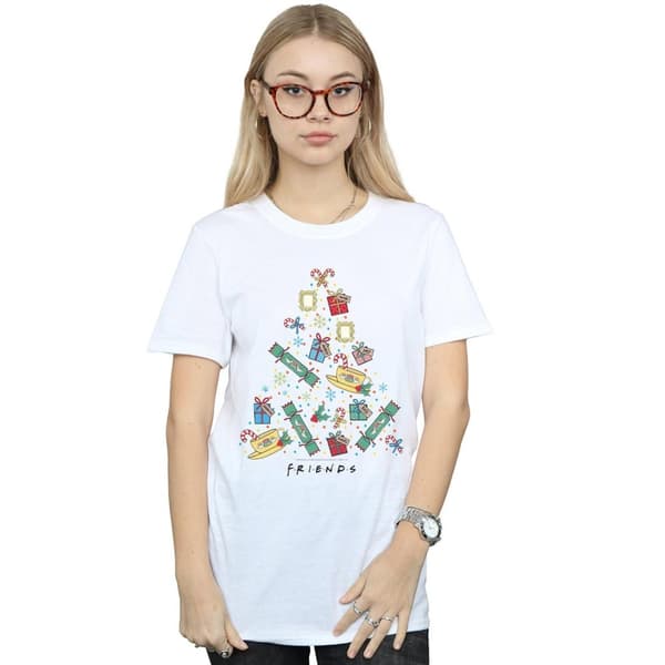 Friends Womens/Ladies Christmas Tree Cotton Boyfriend T-Shirt