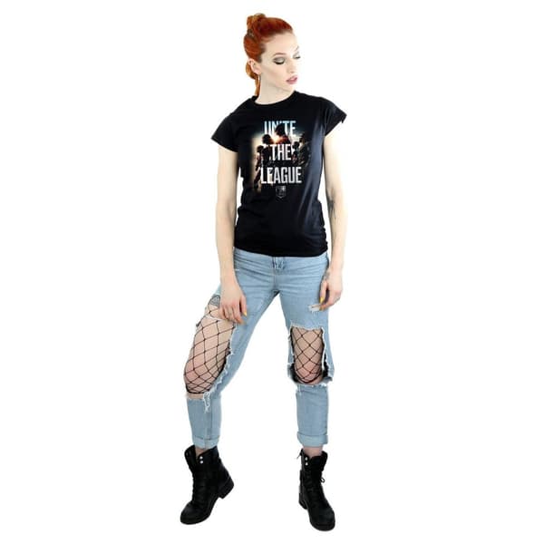 DC Comics Womens/Ladies Justice League Movie Unite The League Cotton T-Shirt