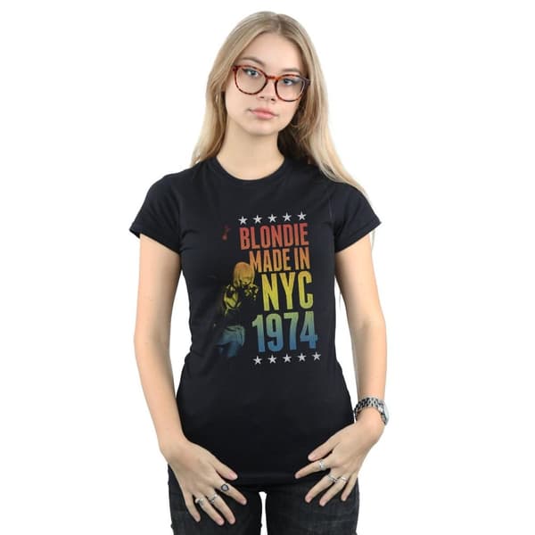 Blondie T-shirt i bomull - dam/dam Rainbow NYC