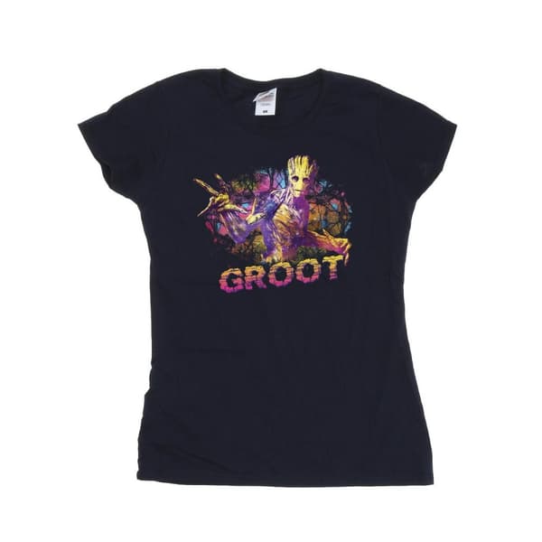 Marvel Womens/Ladies Guardians Of The Galaxy Abstract Groot Cotton T-Shirt