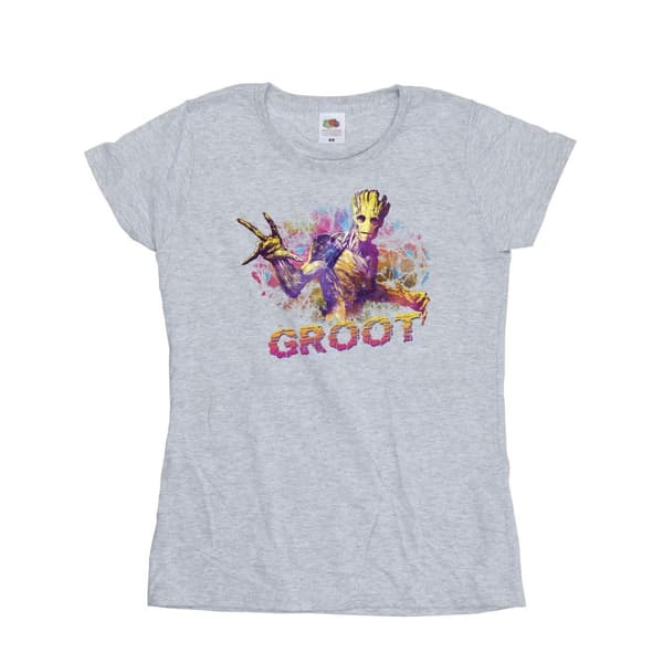 Marvel Womens/Ladies Guardians Of The Galaxy Abstract Groot Cotton T-Shirt