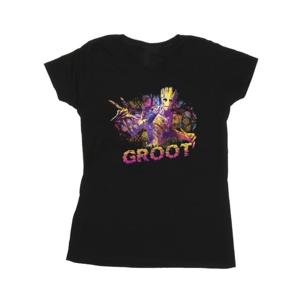 Marvel Womens/Ladies Guardians Of The Galaxy Abstract Groot Cotton T-Shirt