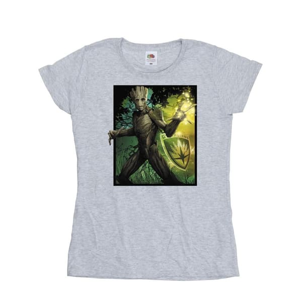Marvel Womens/Ladies Guardians Of The Galaxy Groot Forest Energy Cotton T-Shirt