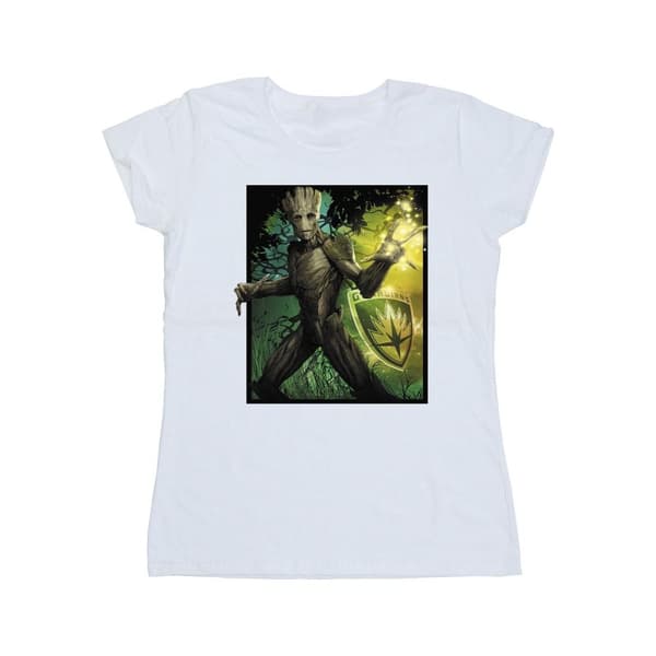 Marvel Womens/Ladies Guardians Of The Galaxy Groot Forest Energy Cotton T-Shirt