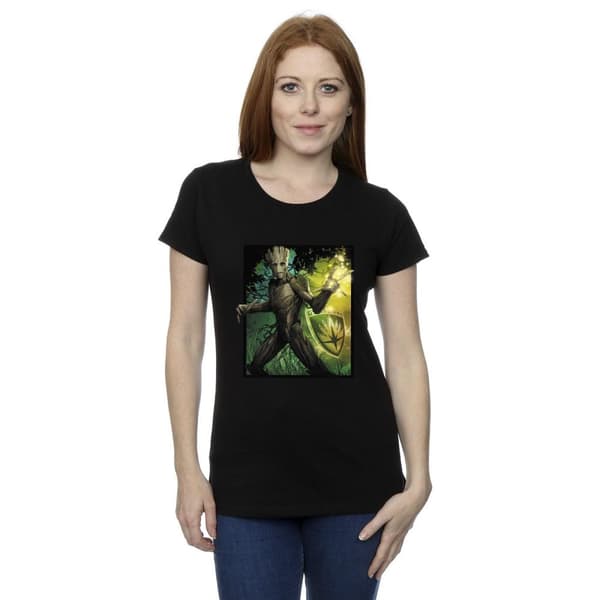 Marvel Womens/Ladies Guardians Of The Galaxy Groot Forest Energy Cotton T-Shirt