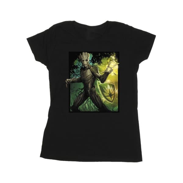 Marvel Womens/Ladies Guardians Of The Galaxy Groot Forest Energy Cotton T-Shirt