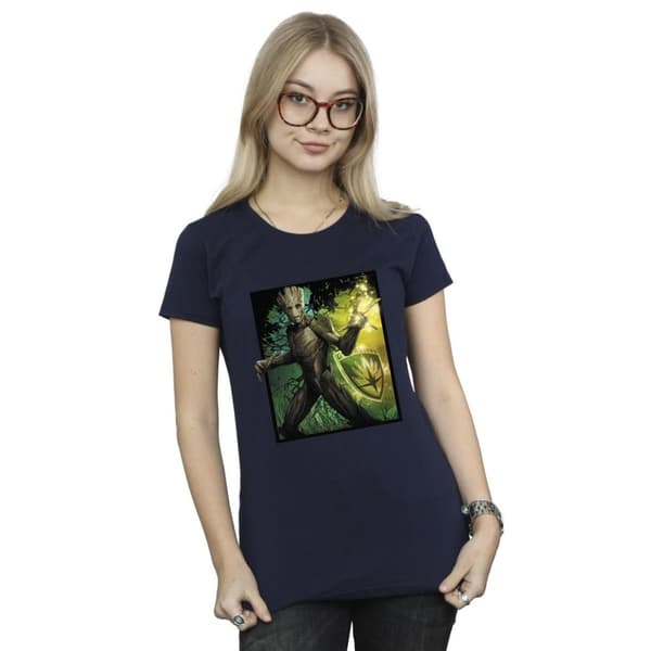 Marvel Womens/Ladies Guardians Of The Galaxy Groot Forest Energy Cotton T-Shirt