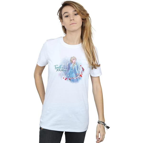 Disney Womens/Ladies Frozen 2 Trust Your Journey Cotton Boyfriend T-Shirt