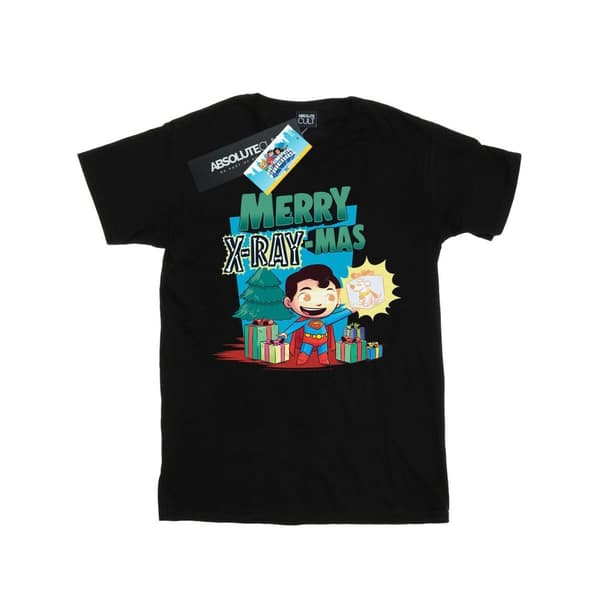 DC Comics Womens/Ladies Super Friends Merry X-RayMas Cotton Boyfriend T-Shirt