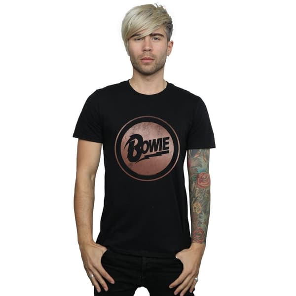 David Bowie Mens Rose Gold Circle T-Shirt