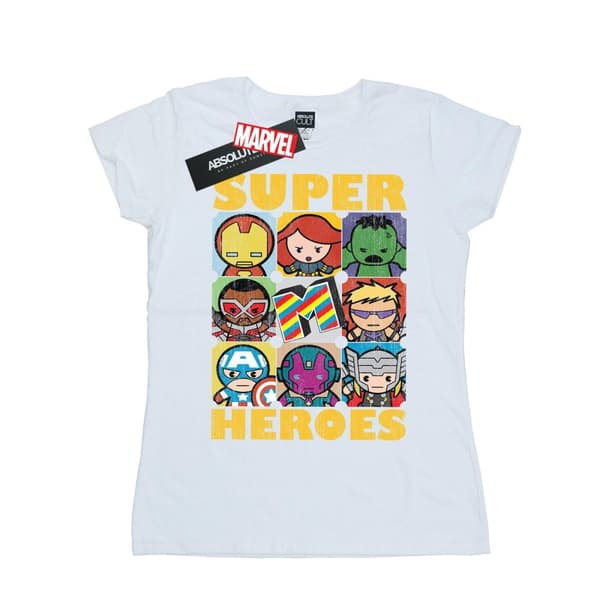 Marvel Womens/Ladies Kawaii Super Heroes Cotton T-Shirt