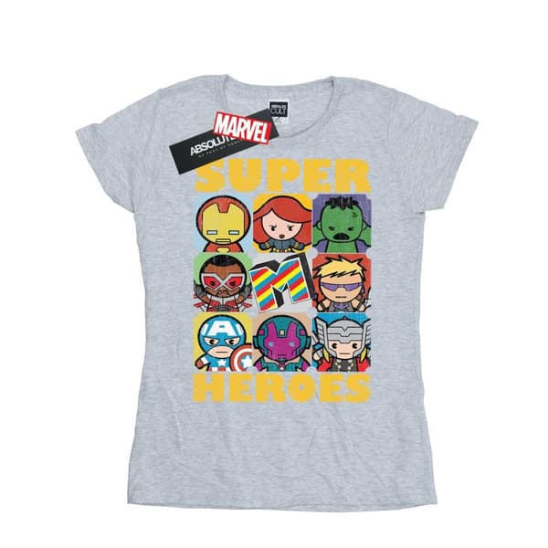 Marvel Womens/Ladies Kawaii Super Heroes Cotton T-Shirt