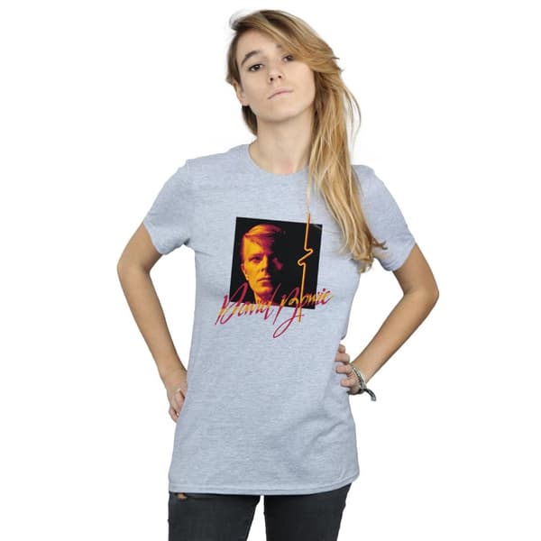 David Bowie Womens/Ladies Photo Angle 90s Cotton Boyfriend T-Shirt
