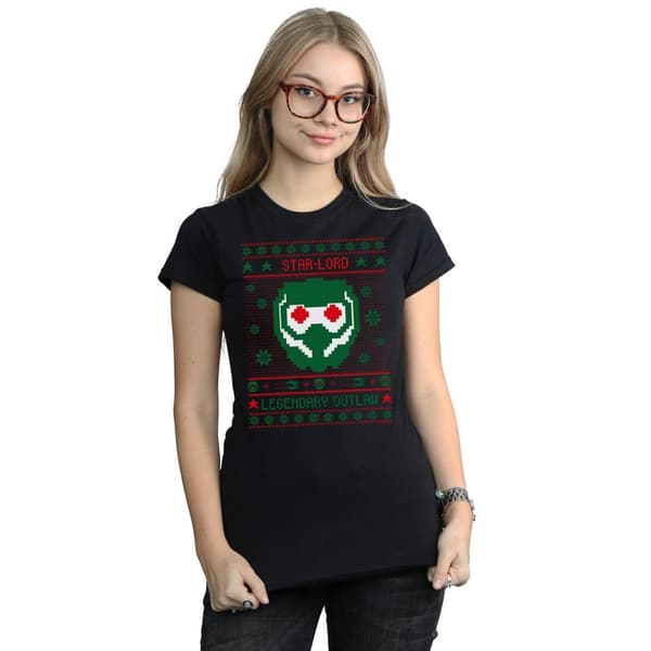 Marvel Womens/Ladies Guardians Of The Galaxy Vol. 2 Star Lord Fair Isle Cotton T-Shirt