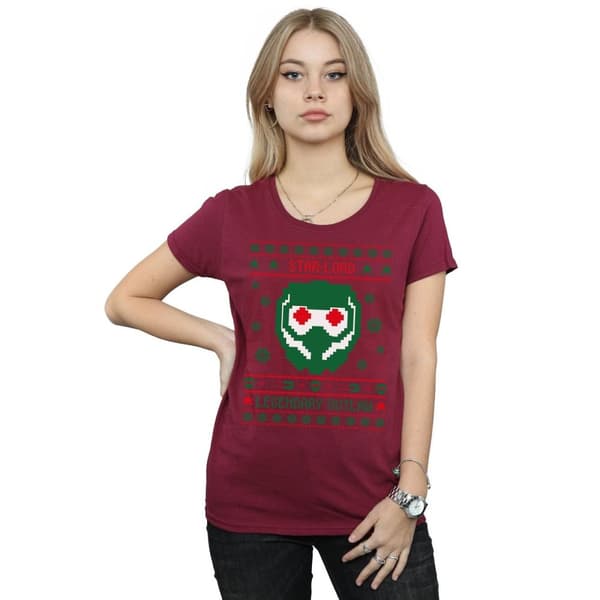 Marvel Womens/Ladies Guardians Of The Galaxy Vol. 2 Star Lord Fair Isle Cotton T-Shirt