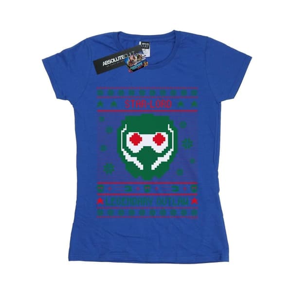 Marvel Womens/Ladies Guardians Of The Galaxy Vol. 2 Star Lord Fair Isle Cotton T-Shirt