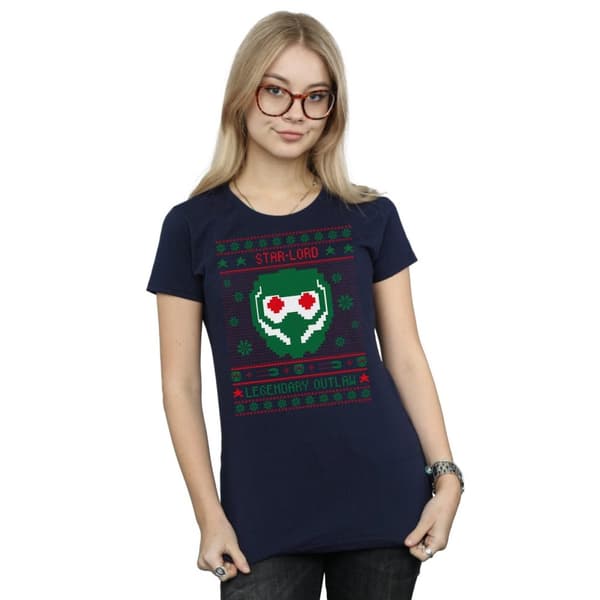 Marvel Womens/Ladies Guardians Of The Galaxy Vol. 2 Star Lord Fair Isle Cotton T-Shirt