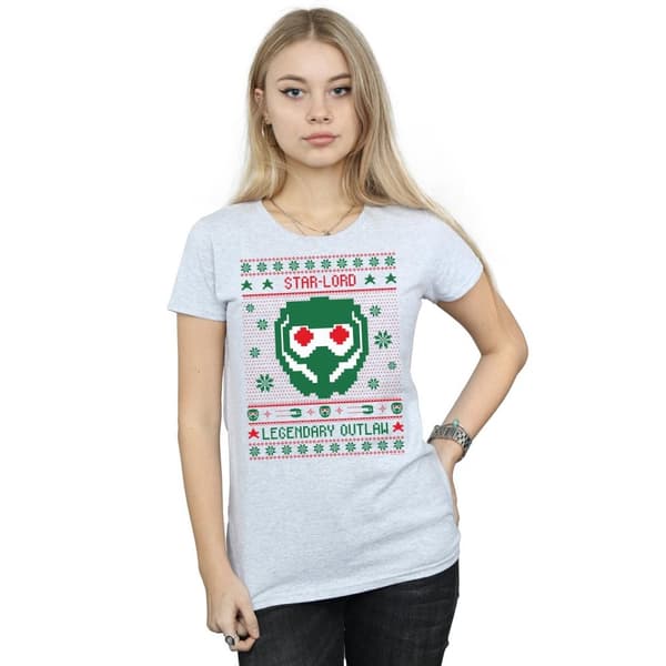 Marvel Womens/Ladies Guardians Of The Galaxy Vol. 2 Star Lord Fair Isle Cotton T-Shirt