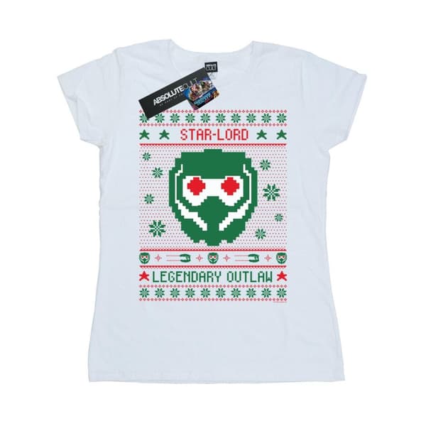 Marvel Womens/Ladies Guardians Of The Galaxy Vol. 2 Star Lord Fair Isle Cotton T-Shirt