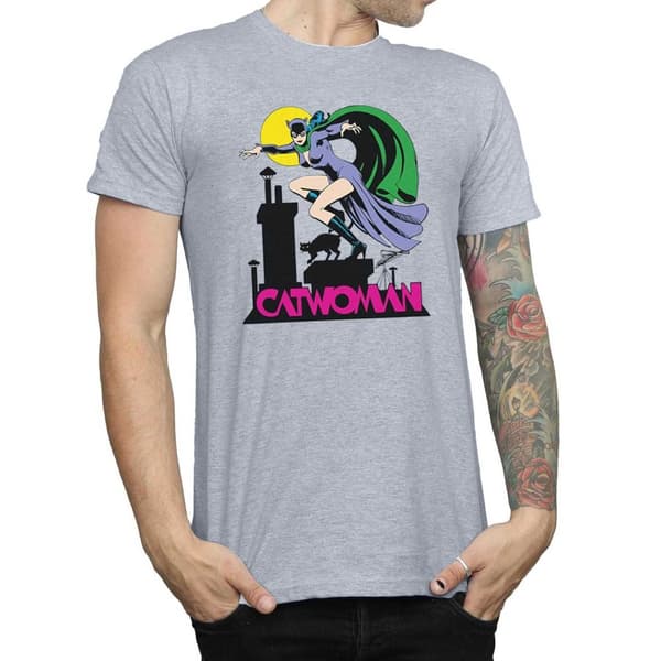 DC Comics Mens Catwoman Text Logo T-Shirt
